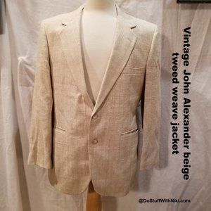 Vintage John Alexander beige tweed weave jacket